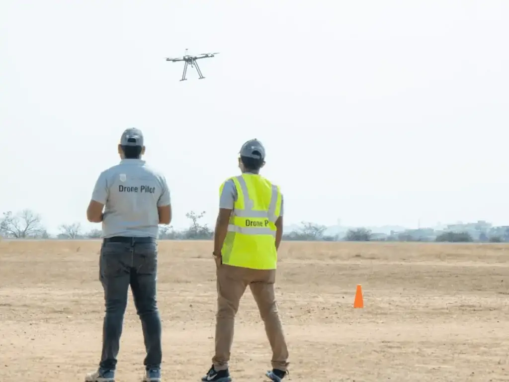 Apprentices practicing safe and compliant drone operations